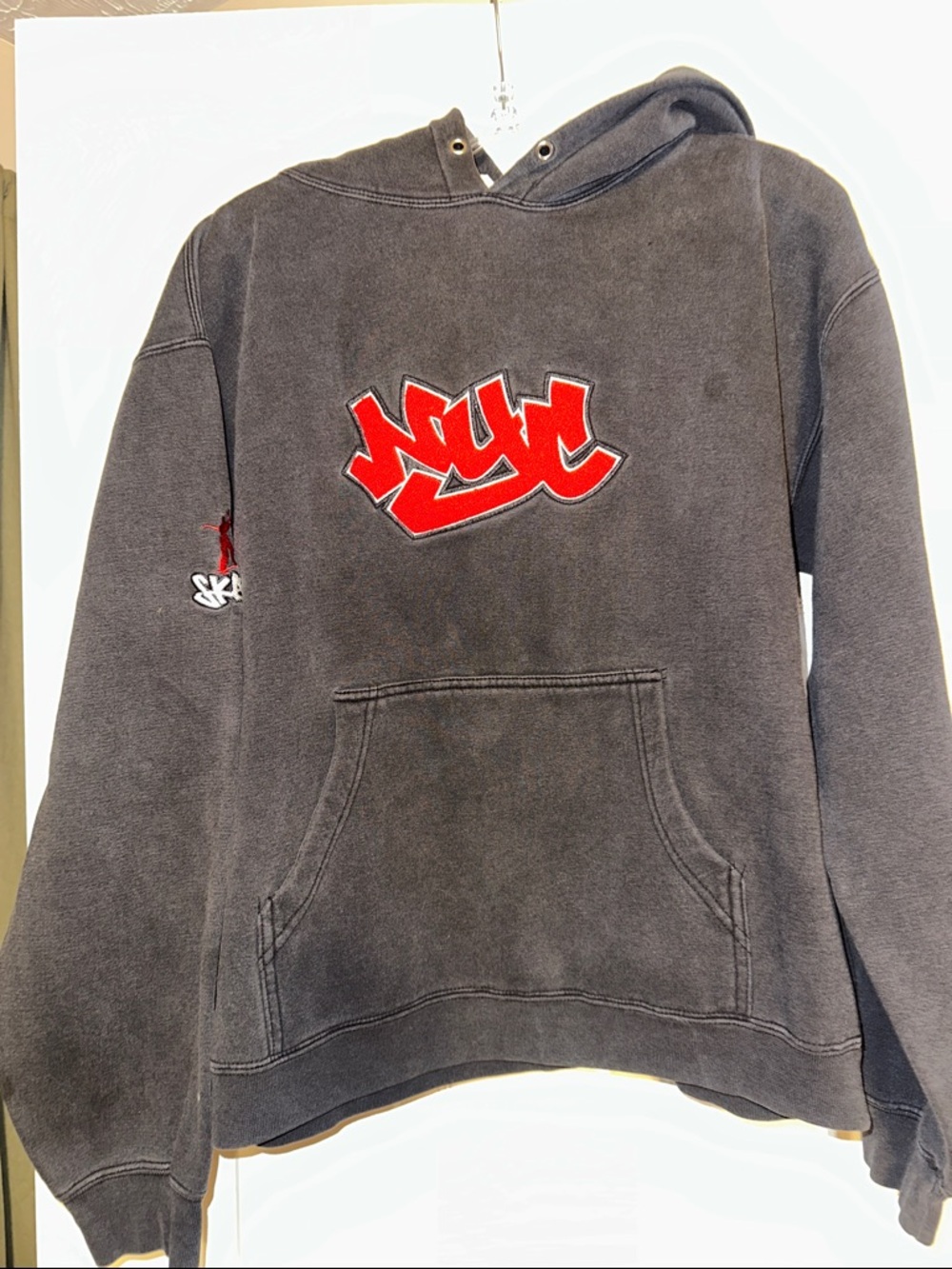 Vintage Y2K Trans Nine Black Hoodie with Red Graphic Logo